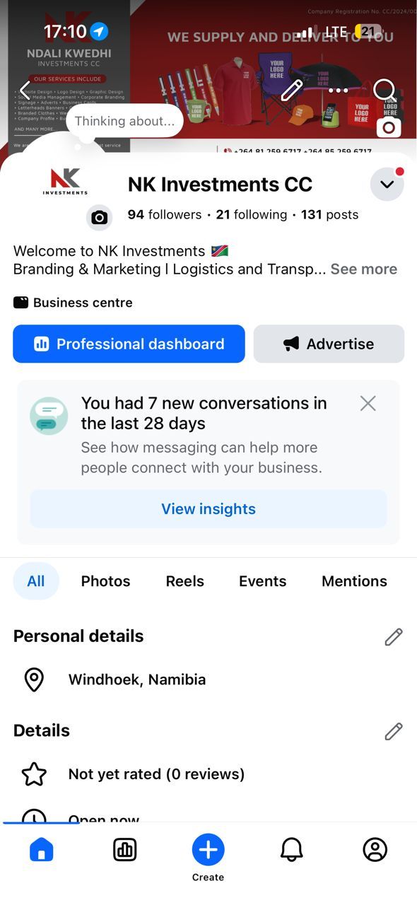 NK Investments CC Facebook page